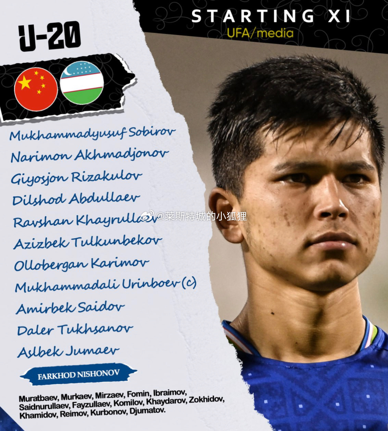  補(bǔ)時第2分鐘丟球！中國U20國青半場0-1落后烏茲別克斯坦U20
