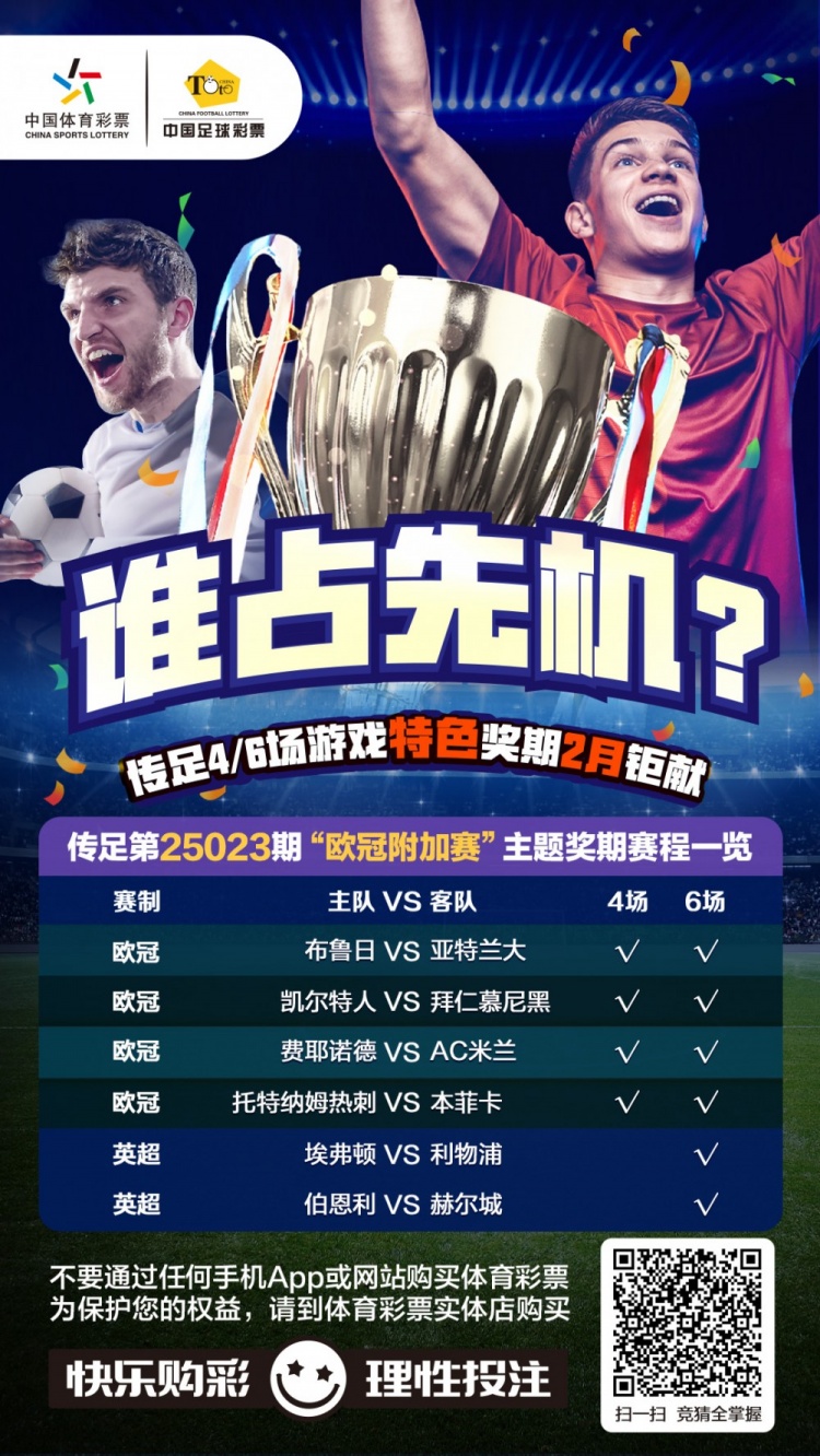  誰占先機(jī)？！傳足特色獎(jiǎng)期第25023期聚焦歐冠附加賽